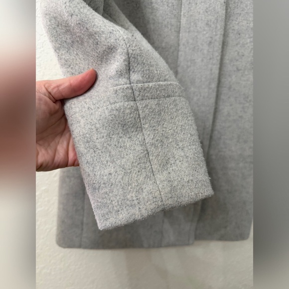 J. Crew Light Gray Factory Wool Blend City Coat Size 4 - Picture 3 of 13